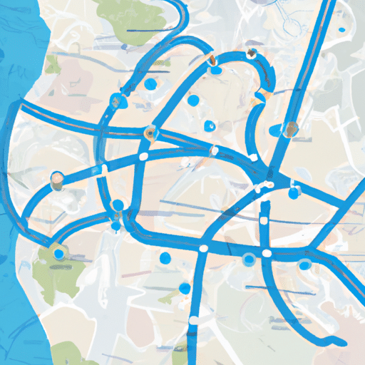 מפה המציגה נתיבי תיירות פופולריים ותנאי תנועה באיסטנבול