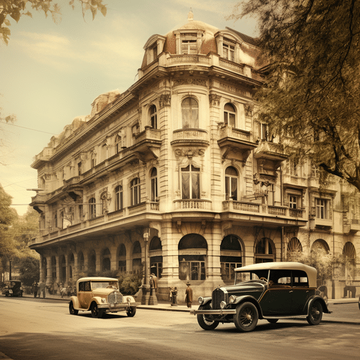 3. תצלום וינטג' המתאר את ההיסטוריה העשירה של אחד המלונות הוותיקים בסופיה