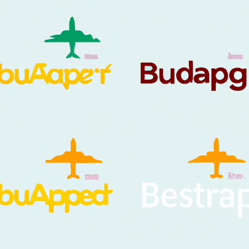 לוגו של חברות תעופה שונות שטסות לבודפשט.