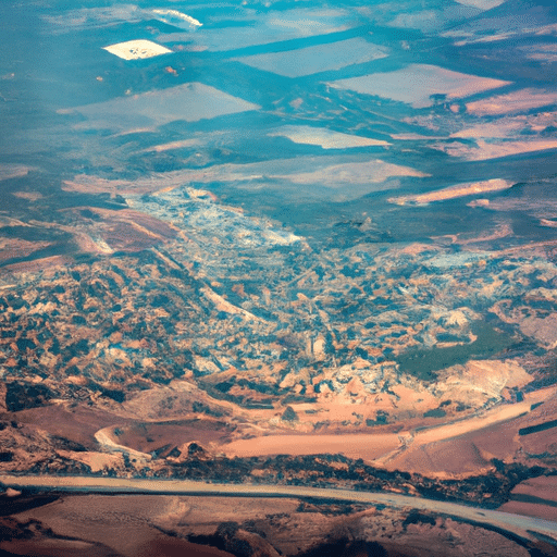 1. נוף ציורי של קפריסין מחלון מטוס.