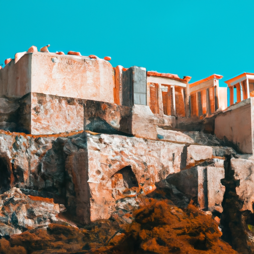 נוף עוצר נשימה של האקרופוליס באתונה, יוון