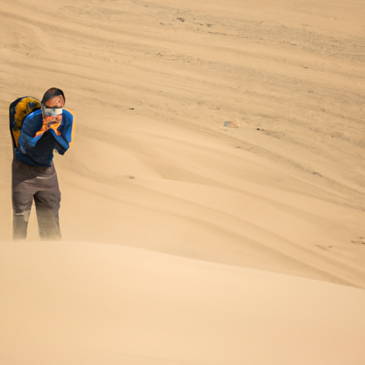 תמונה של מטייל משוחרר במדבר, מוגן בביטוח חול