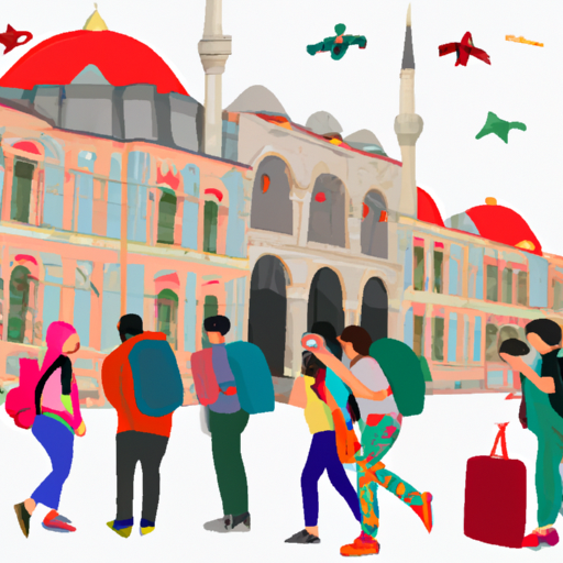 7. קבוצת מטיילים החוקרים את רחובותיה הצבעוניים של איסטנבול