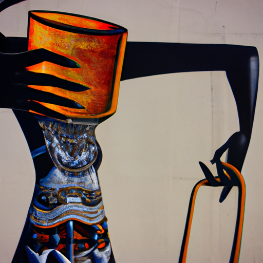 תמונה בולטת של אמנות רחוב ברובע האמנות של לאס וגאס, המתארת סמלים תרבותיים שונים